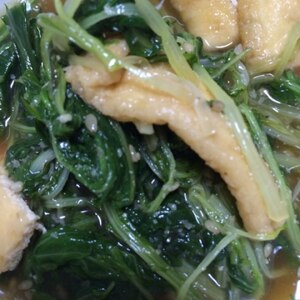 水菜と油揚げの炒め物